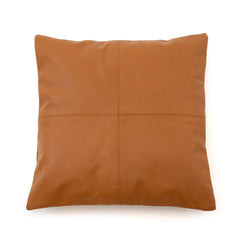 Housse de coussin en cuir à quatre panneaux – Camel – 40x40
