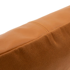 Housse de coussin en cuir à quatre panneaux – Camel – 40x40