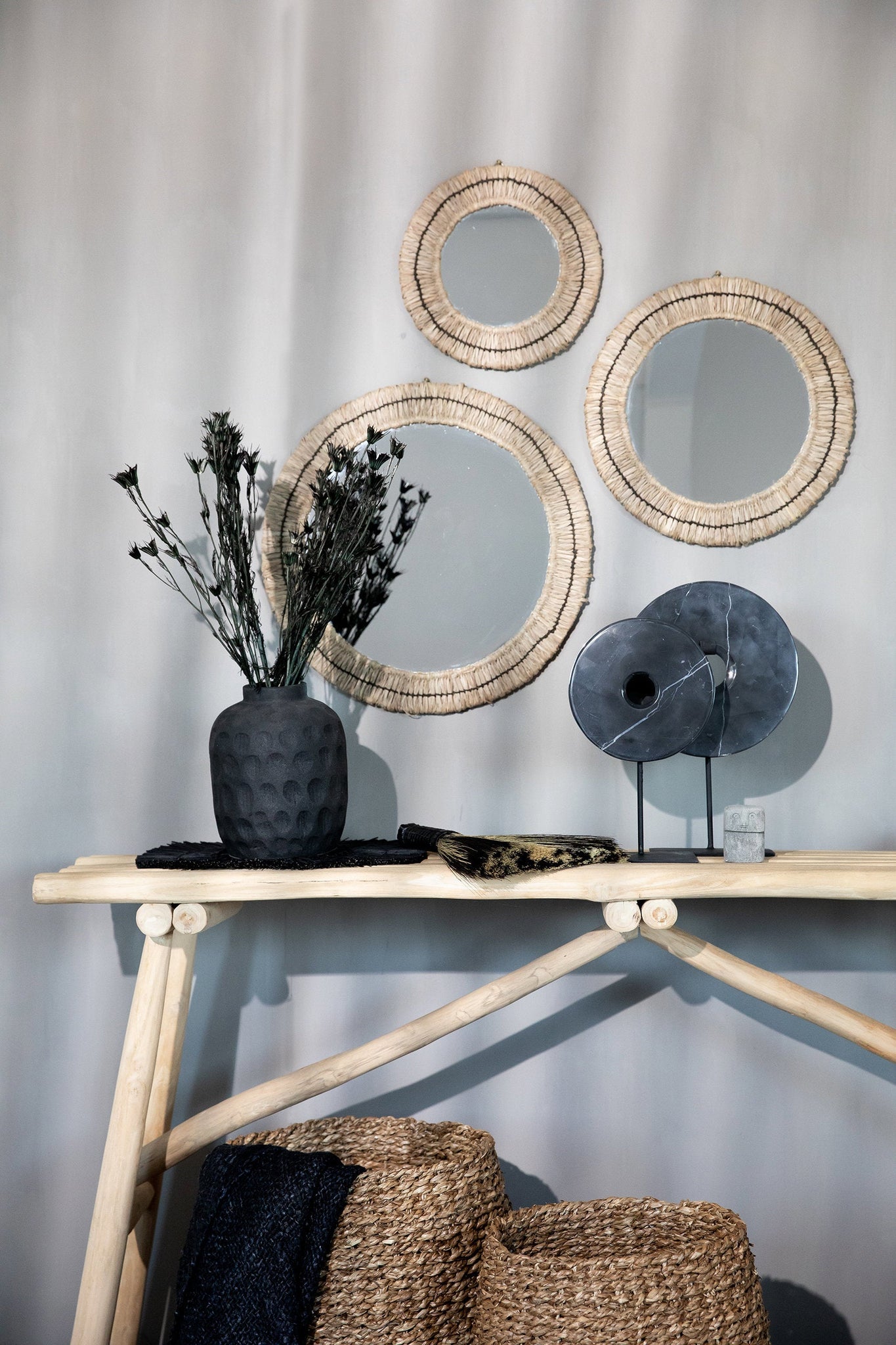 Le miroir Gajih - Noir naturel - S