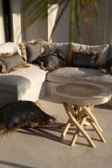 De Bonita Kussenhoes van Katoen - Naturel Zwart - 40x40