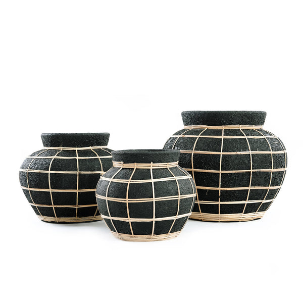 Le vase Belly - Noir Naturel - M