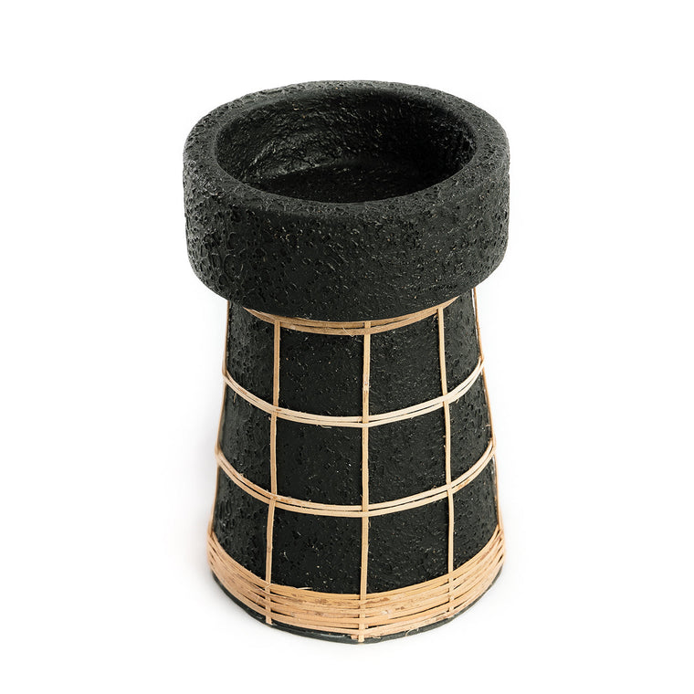The Serene Candle Holder - Black Natural - L