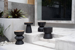 Karbun Stool - Black Natural