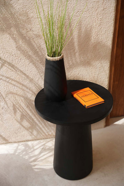 La table d'appoint conique Timber - Noir - 50"