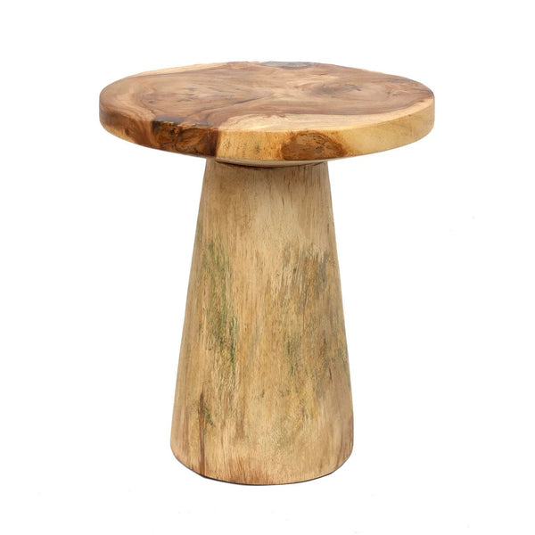 Table d'appoint conique en bois - Naturel - 50"