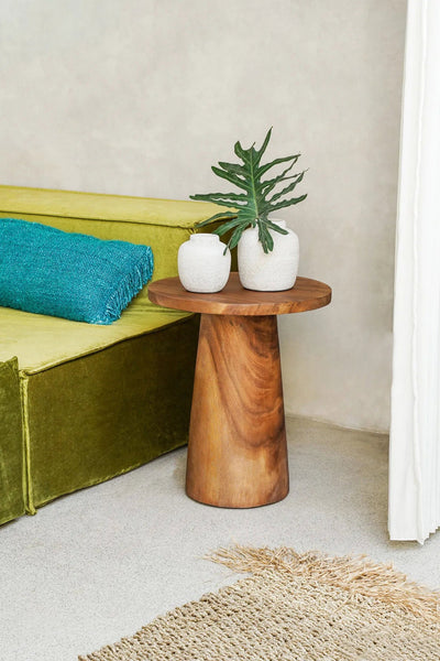 Table d'appoint conique en bois - Naturel - 50"