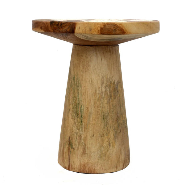 Table d'appoint conique en bois - Naturel - 50"