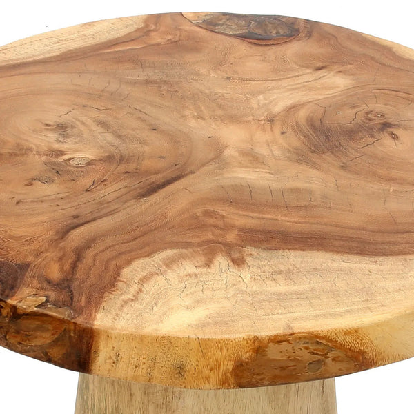 Table d'appoint conique en bois - Naturel - 50"