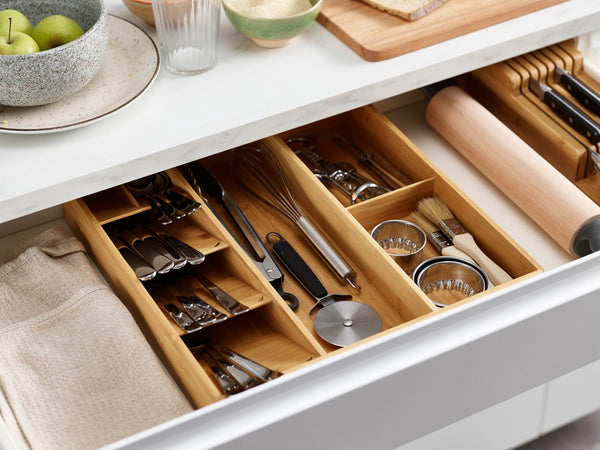 DrawerStore Bamboo Kitchen Drawer Organizer