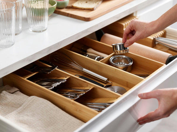 DrawerStore Bamboo Kitchen Drawer Organizer