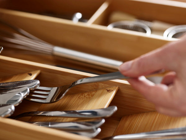 DrawerStore Bamboo Kitchen Drawer Organizer