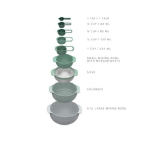 Nest 9 Plus bowl set with measuring spoons, 9-piece set, Editions Sage