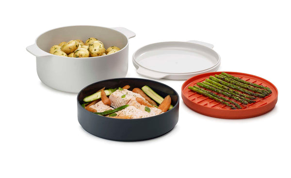 M-Cuisine Stackable Steam Basket for Microwave