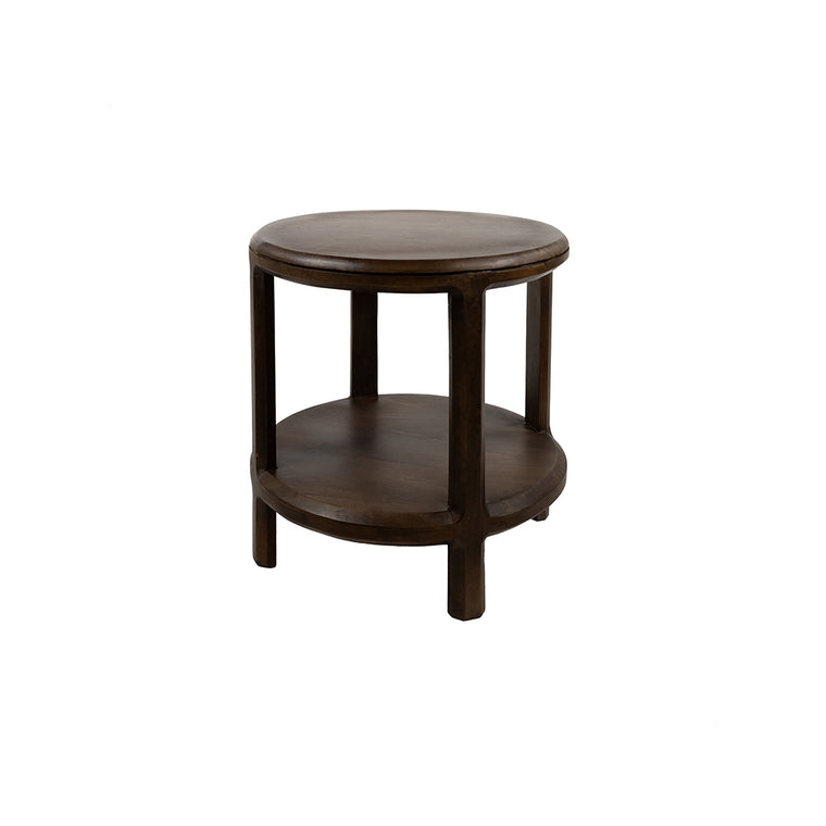 Side table Ø50, H50, Brown Walnut
