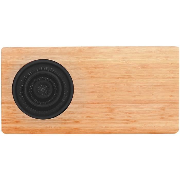 JOCCA - 1633N - Bamboo cutting board with strainer - black