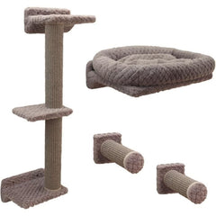 Climbing wall for cats - KERBL - MONTE ALPI - 8 pieces - Grey - Climbing tower