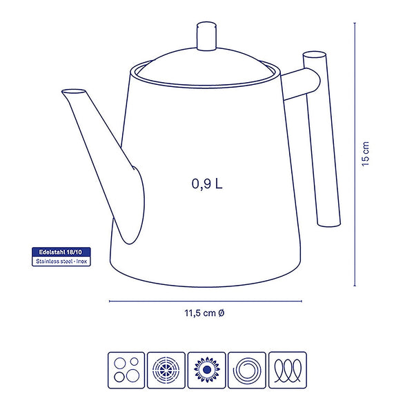 Ancona Teapot 0.9 liter