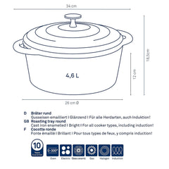 "Calido Braadpan with Lid 5 liters"