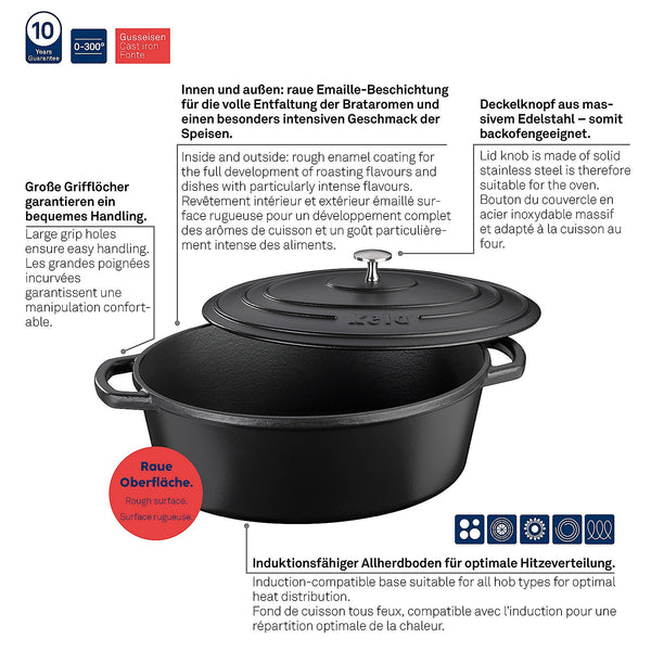 Warm Casserole Dish with Lid 9.5 liters