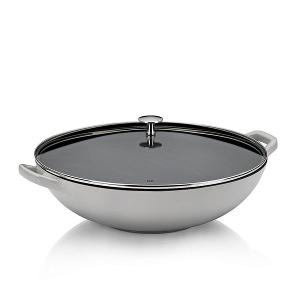 Wok chaud avec couvercle en verre 4 litres