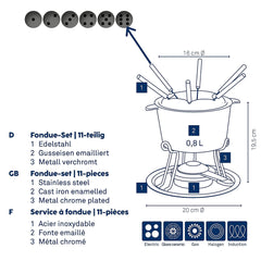 Comore Fondue Set voor 6 Personen 800 ml