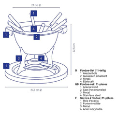 Land Fondueset voor 6 personen 1 liter