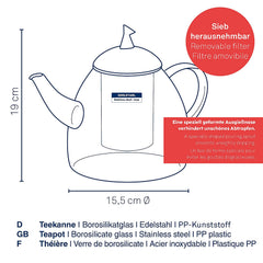 Aurora Theepot met Filter 1,8 liter