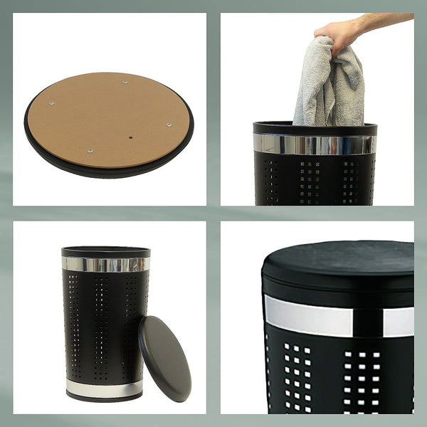 Sevilla Laundry Basket with Seat Lid 60.5 cm