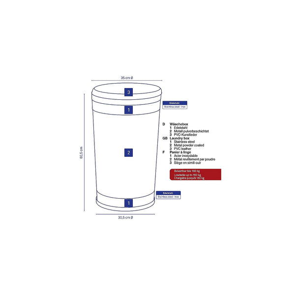 Sevilla Laundry Basket with Seat Lid 60.5 cm