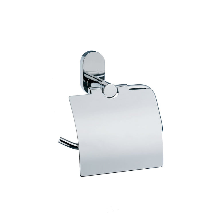 Lucido Toilet Roll Holder with Cover and Wall Mount