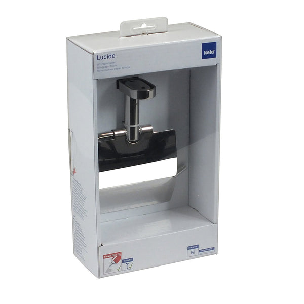 Lucido Toilet Roll Holder with Cover and Wall Mount