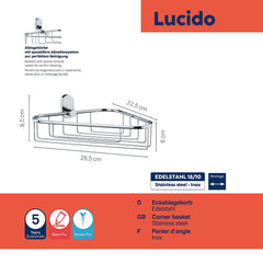 Lucido shower caddy 28.5 x 22.5 x 9.5 cm