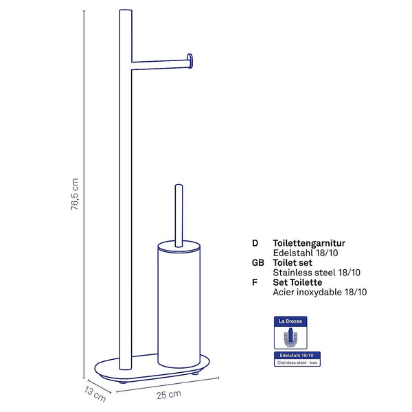 Lucido Toilet Brush and Toilet Paper Holder