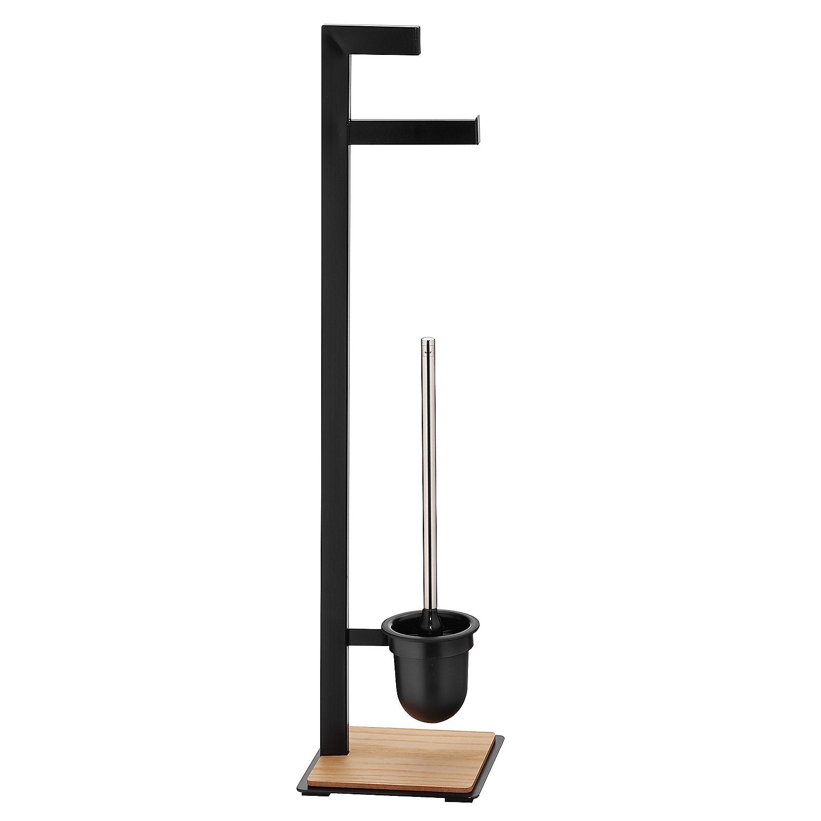 Oak Toilet Brush and Toilet Paper Holder