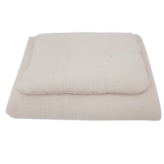 Muslin cot bedding set beige