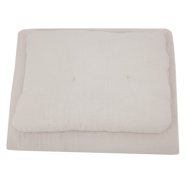 Muslin cot bedding set beige
