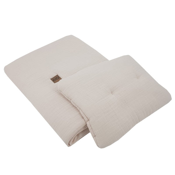 Muslin cot bedding set beige