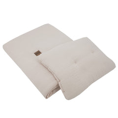 Muslin cot bedding set beige