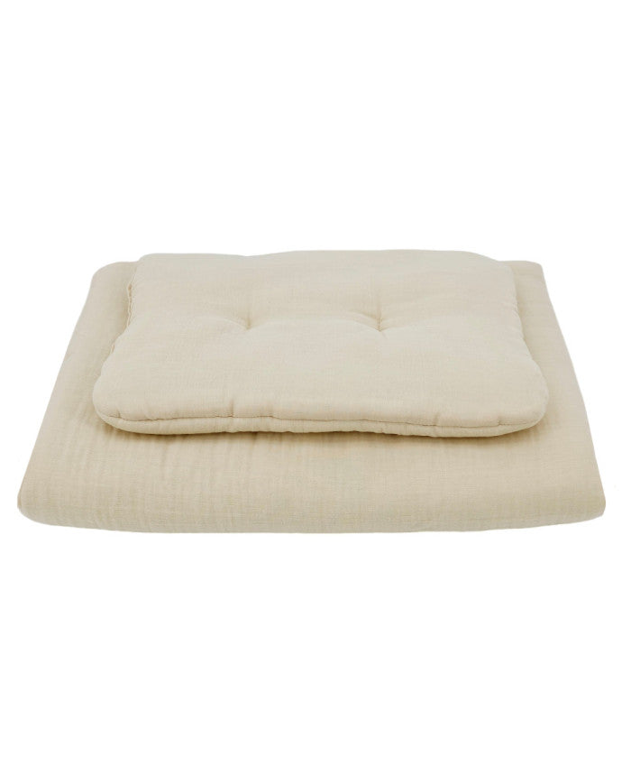 Parure de lit en mousseline pour lit bébé Latte