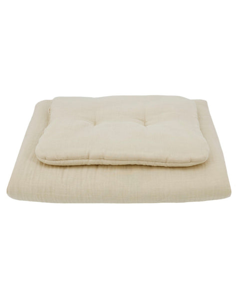 Parure de lit en mousseline pour lit bébé Latte