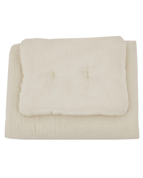 Parure de lit en mousseline pour lit bébé Latte