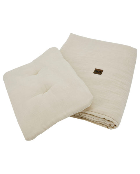 Parure de lit en mousseline pour lit bébé Latte