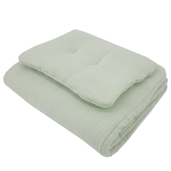 Muslin cot bedding set Mint