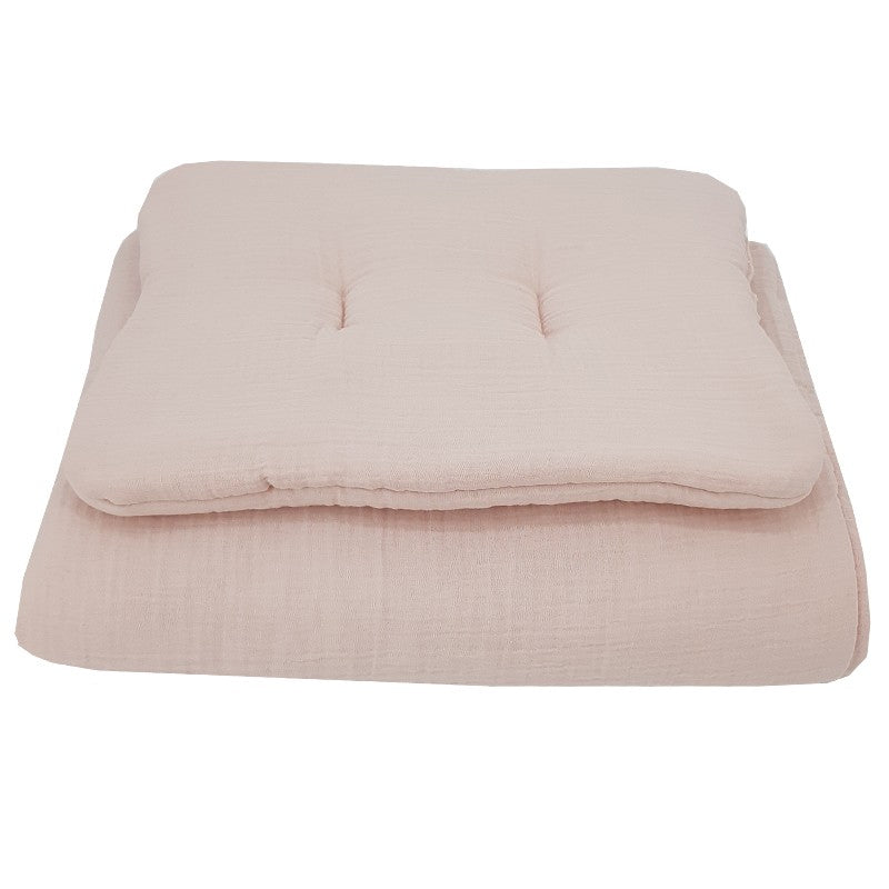 Muslin cot bedding set Rose Pink