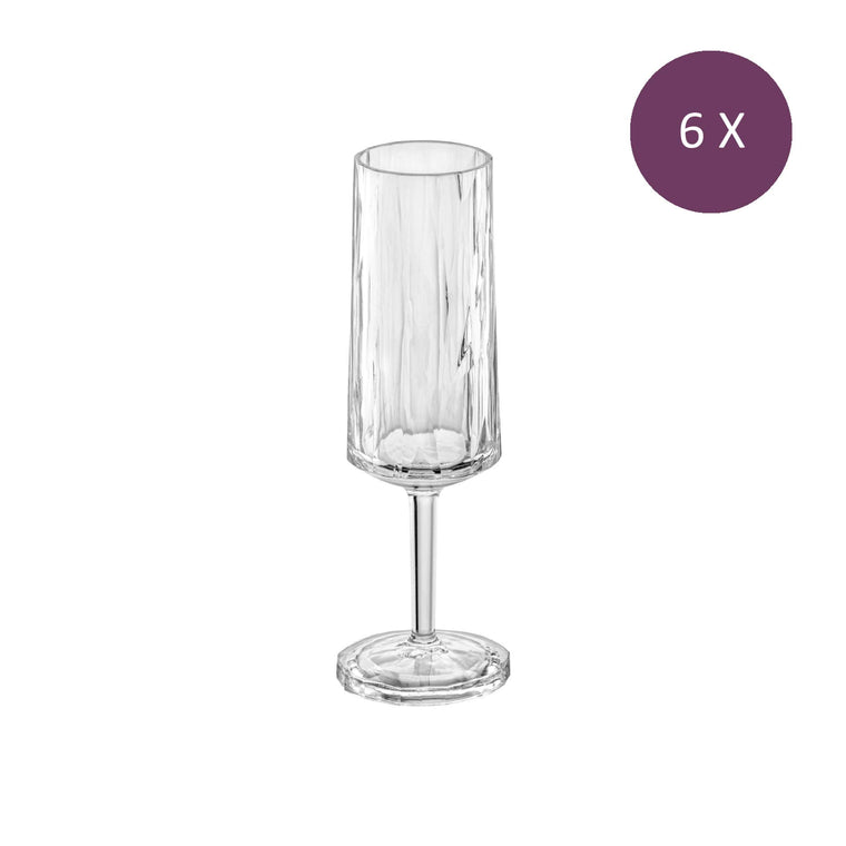Superglass Club No. 14 Champagne flute 100 ml Set of 6 pieces