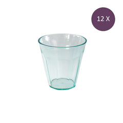 Lot de 12 tasses Nora vert transparent de 150 ml