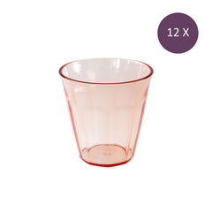 Nora cup 150 ml transparent pink set of 12