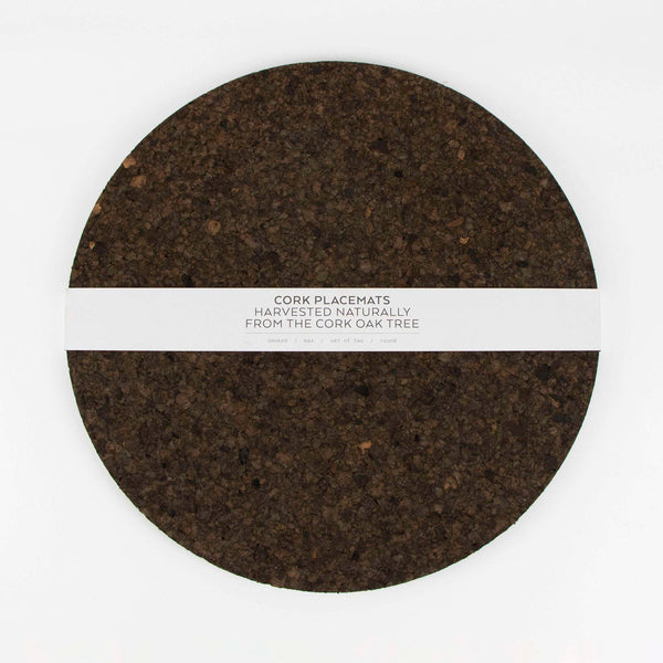 Smoked Cork Placemat Ø 32 cm Set of 2