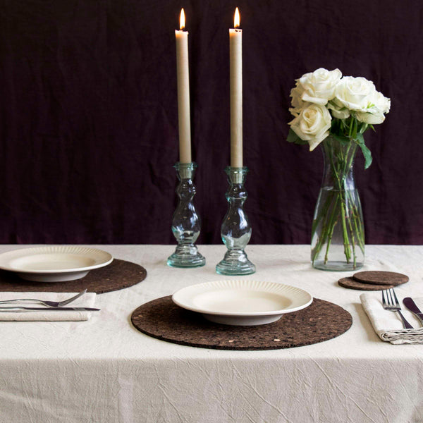 Smoked Cork Placemat Ø 32 cm Set of 2