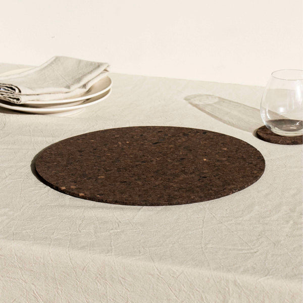 Smoked Cork Placemat Ø 32 cm Set of 2